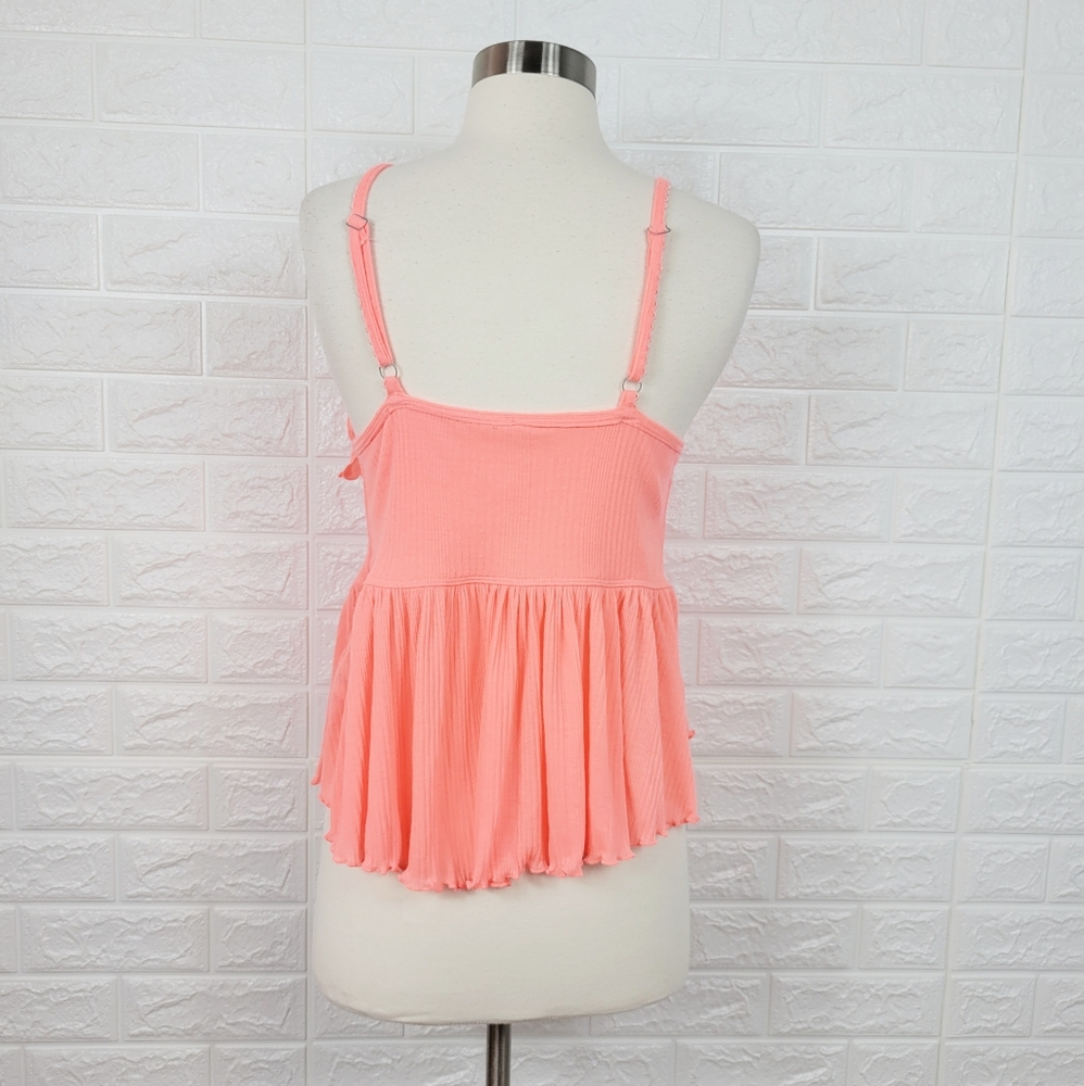 FREE PEOPLE Pink Tiered V-Neck Ruffle Tnak Top | M - Picture 6 of 12